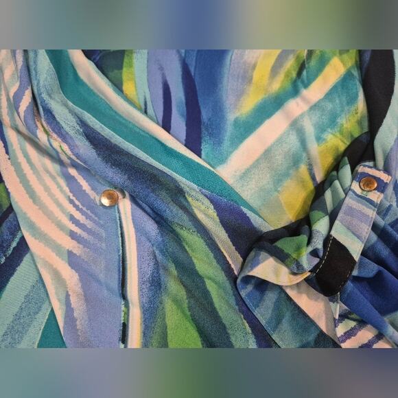 Cato | Blue and Green Swirl Blouse | Size 14-16W - Picture 5 of 8